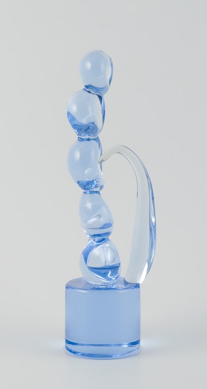 Ermanno Nason for Cenedese, Murano.Stor skulptur af lyseblåt kunstglas.