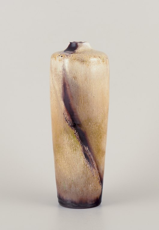 Elly Kuch (1929-2008) and Wilhelm Kuch (1925-2022). Unique ceramic vase. Slim shape.