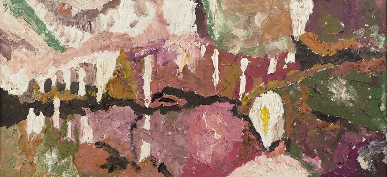 Erik Percy Emricsson, Listed Swedish artist. Oil on canvas. Lummelunda Caves on Gotland.