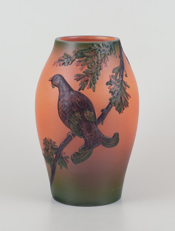 Ipsens, Denmark.Ceramic vase.Motif of bird on branch.