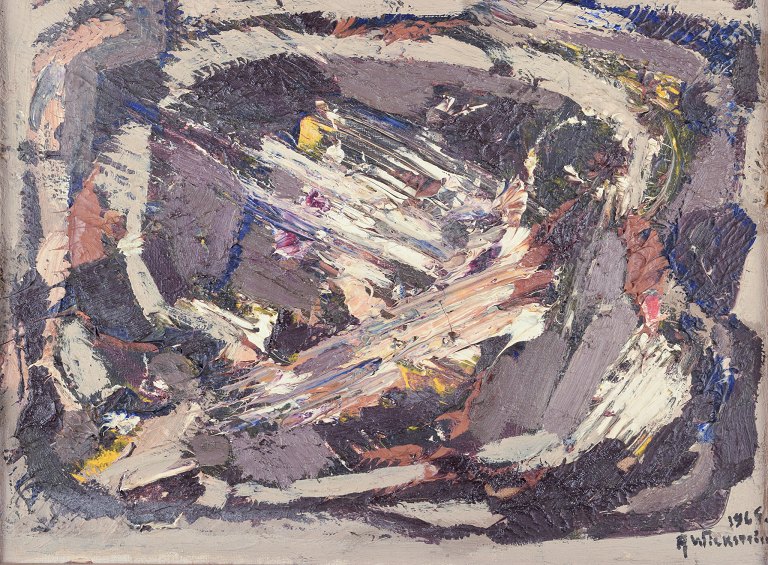 Åke Wickström, Swedish artist.Oil on canvas.Abstract composition.