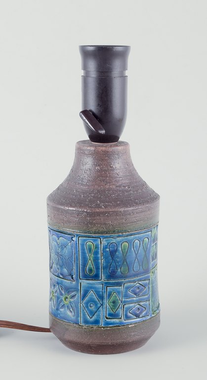 Aldo Londi for Bitossi.Small table lamp in glazed ceramic.
