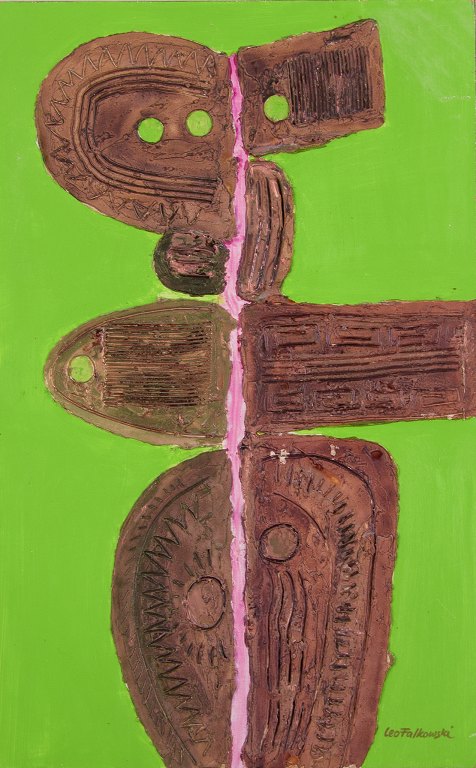 Leopold Falkowski (1913-1994), Polish painter.Oil/mixed media on board.