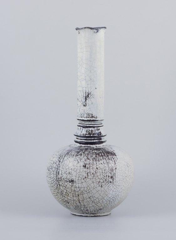 Svend Hammershøi for Kähler.Ceramic floor vase. Black-grey double glaze.