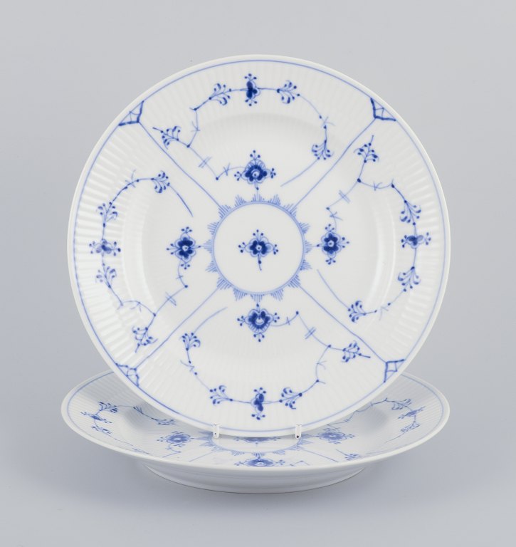 Royal Copenhagen Blue Fluted Plain.Two porcelain dinner plates.