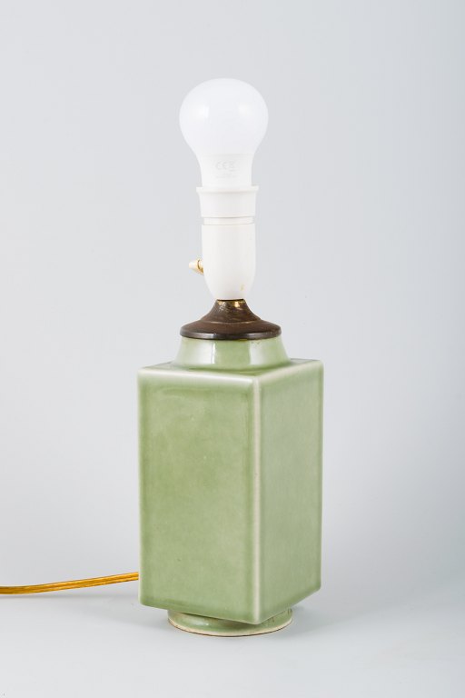 Chinese lamp in ceramic with brass fitting.Celadon glaze.