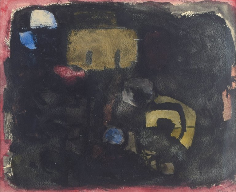 Bengt Orup (1916–1996).Akvarel på papir.