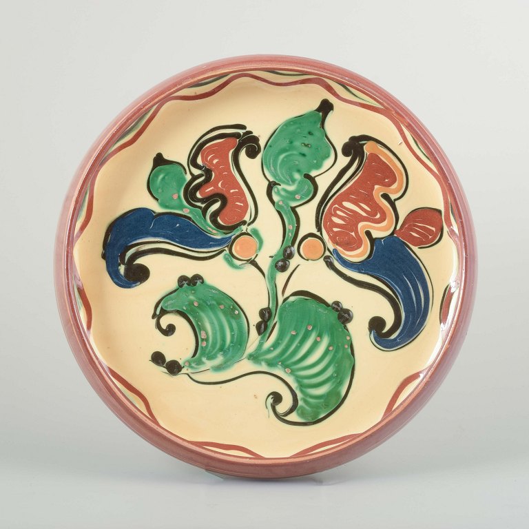 Kähler, DenmarkDecorative wall or serving dish in glazed ceramic.