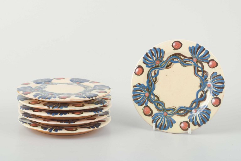 Kähler, DenmarkSet of six small plates from the Marguerite service.