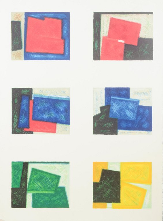 Osmund HansenComposition with six color fields.Color lithograph on Arches paper.