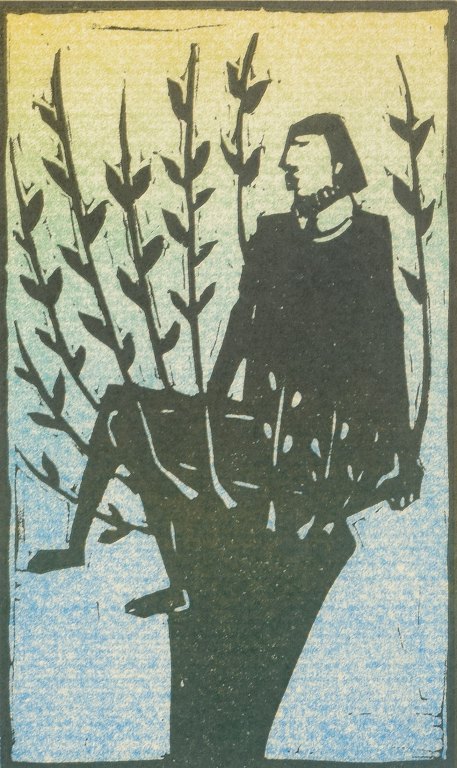 Åke HolmWoodcut with biblical motif.