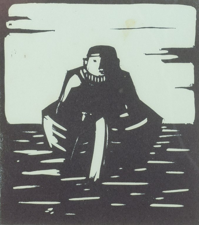 Åke HolmWoodcut with biblical motif.