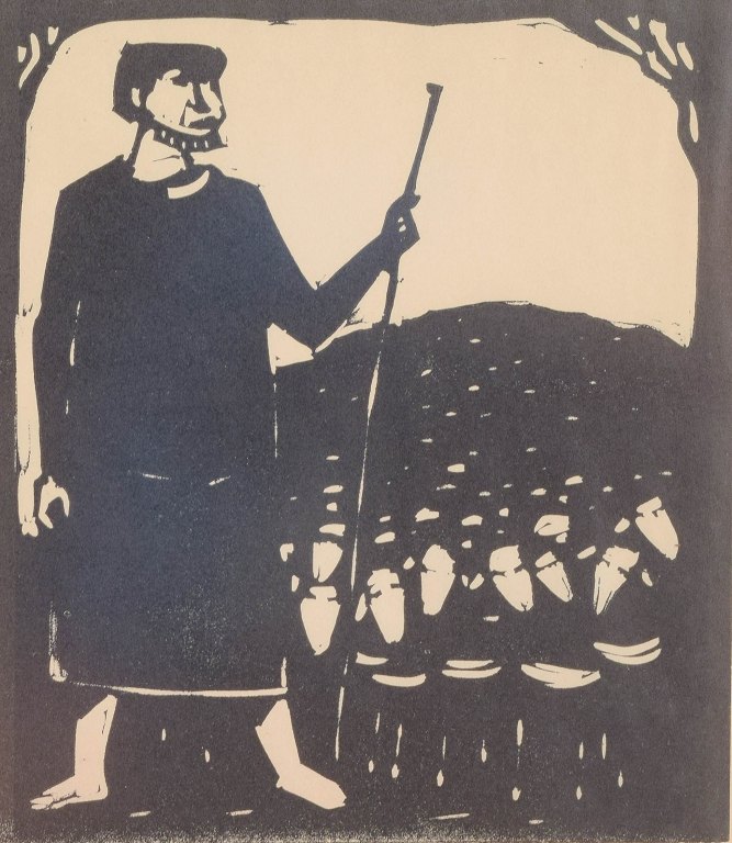 Åke HolmWoodcut with biblical motif.