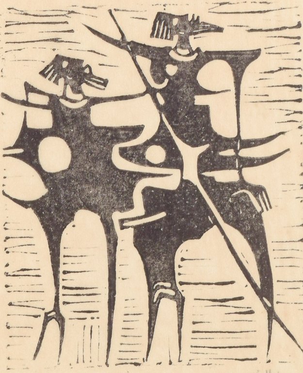 Åke Holm (1900–1980)Abstrakt træsnit.