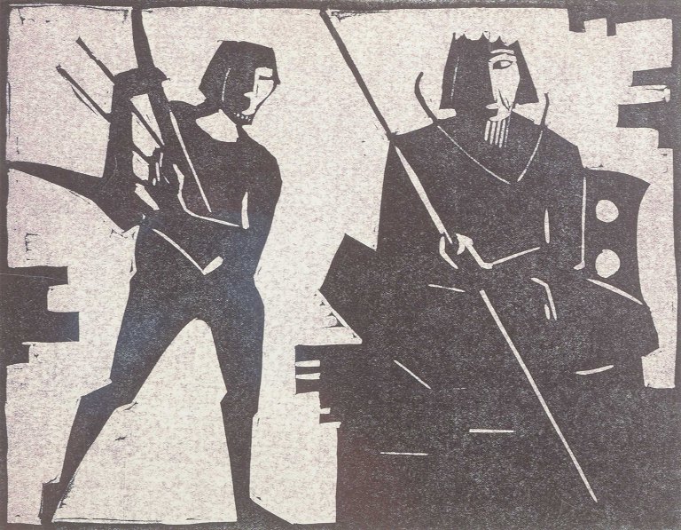 Åke Holm (1900–1980)Komposition med to figurer (David og Saul).