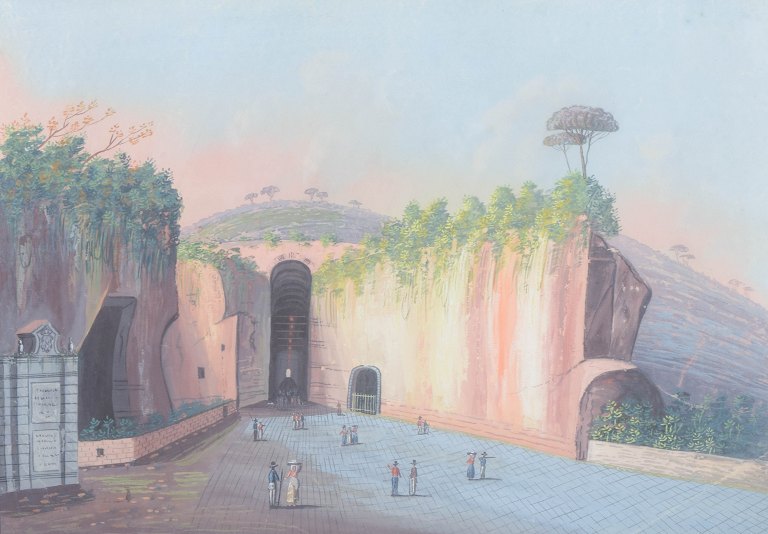 Italian artist (c. 1900)“Grotta di Pozzuolo”Gouache on paper.