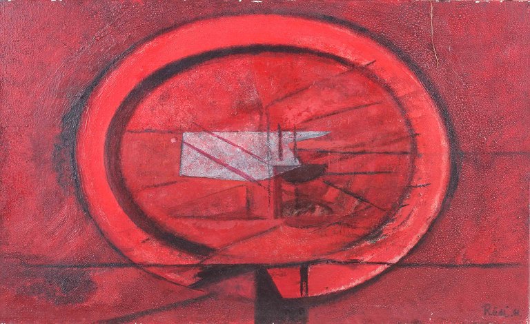 Rudi Olsen (1937–2000)“Rød komposition”.Olie på lærred.1961.