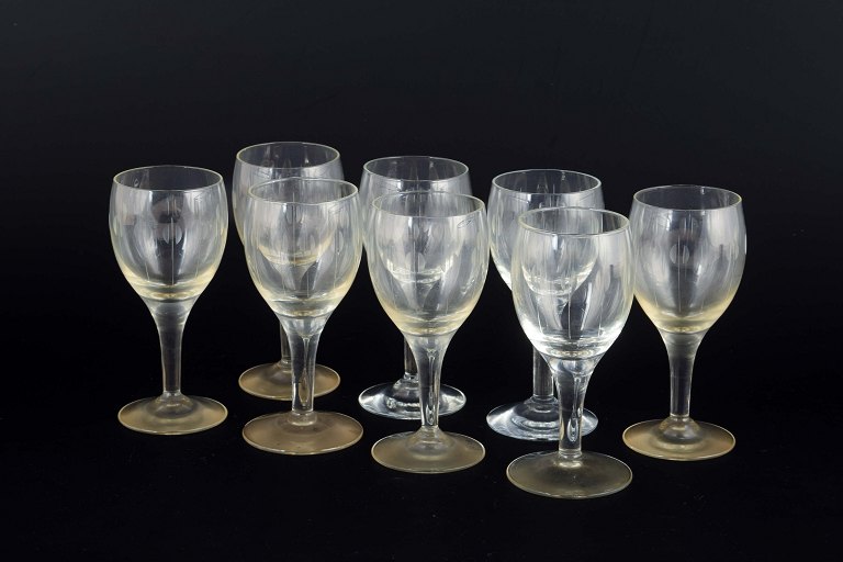 Holmegaard – Kirsten PiilDesigned by Per Lütken in 1956.8 sherry wine glasses, ca. 1950/60s.