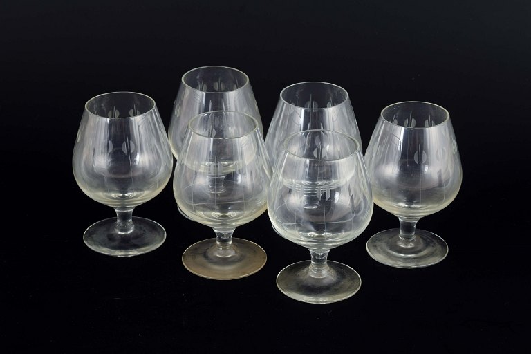 Holmegaard – Kirsten PiilDesigned by Per Lütken in 1956.6 port wine glasses, ca. 1950/60s.