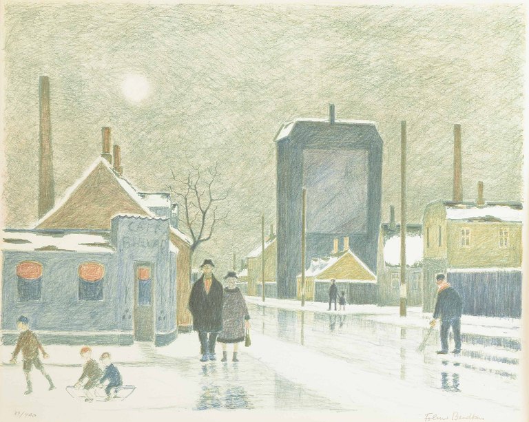 Folmer Bendtsen (1907–1993)Color lithograph.