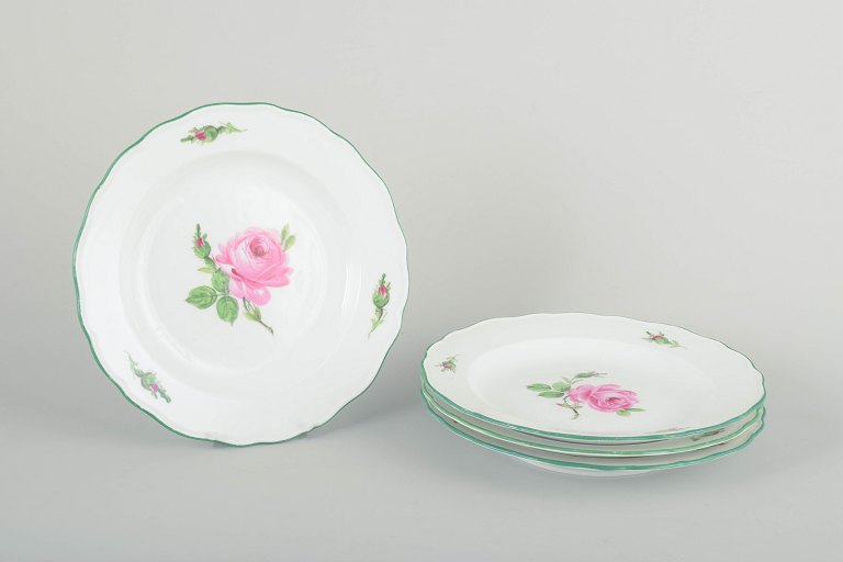 Meissen4 plates “Pink Rose”, 1930s.