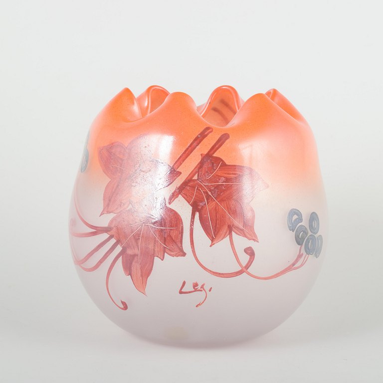Légras, France.Art Deco glass vase, 1930s.