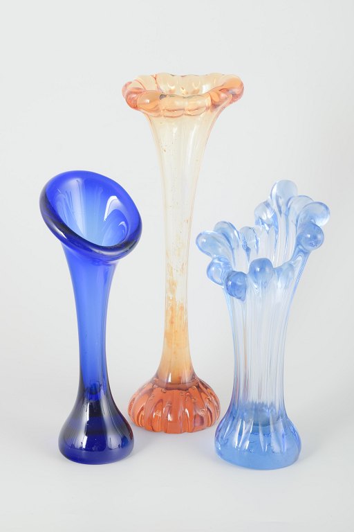 Swedish glassSet of three vases, 1970s.