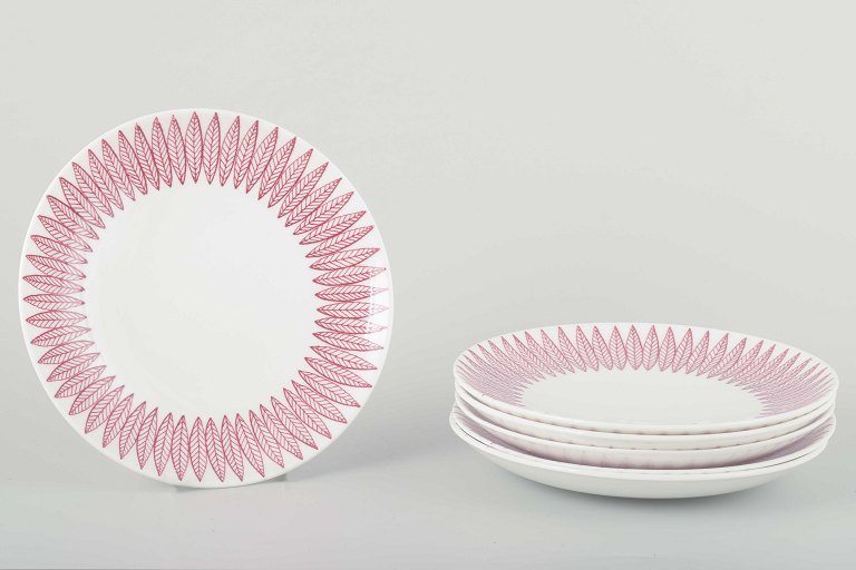 Stig Lindberg for GustavsbergSix cake plates ‘Salix’, mid-20th century.
