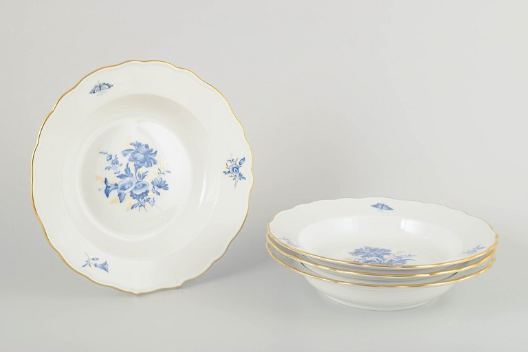 Meissen4 dybe tallerkener, tidligt 1900-tal.