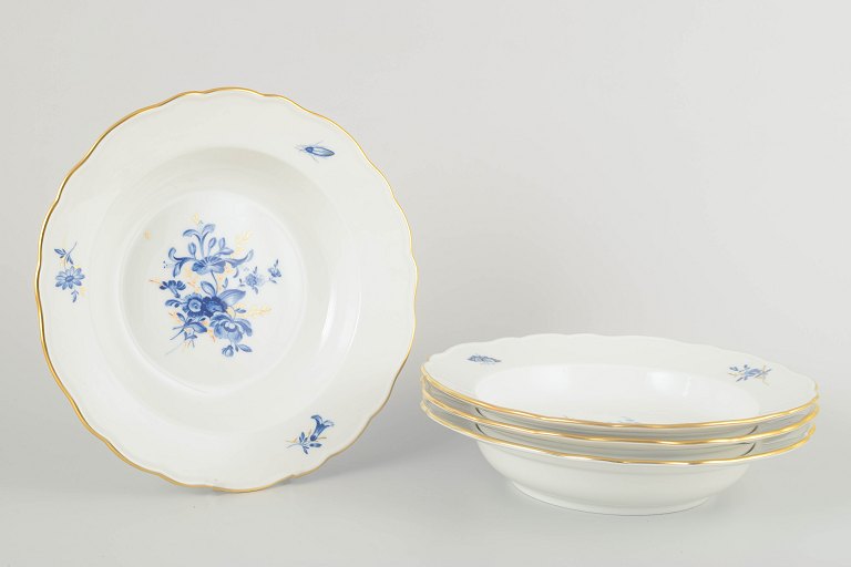 Meissen4 dybe tallerkener, tidligt 1900-tal.