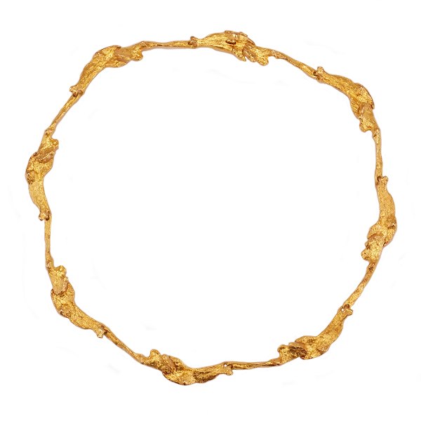 Lapponia leddelt halskæde i 18kt guld fra år 1982 med kasse- og sikkerhedslås. L: 41,5cm. Ledstr.: 30x4-8mm