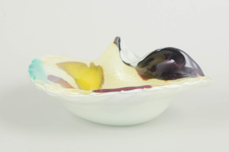 Murano kunstglas skål, 1960/70’erne.