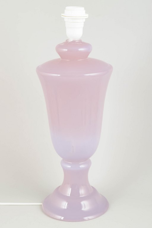 Stor bordlampe i turkisfarvet kunstglas, 1980’erne.