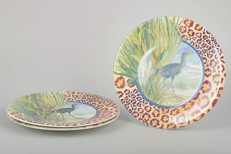 Gien, Frankrig“Savane” – Sæt af 3 frokosttallerkener, 1980’erne.