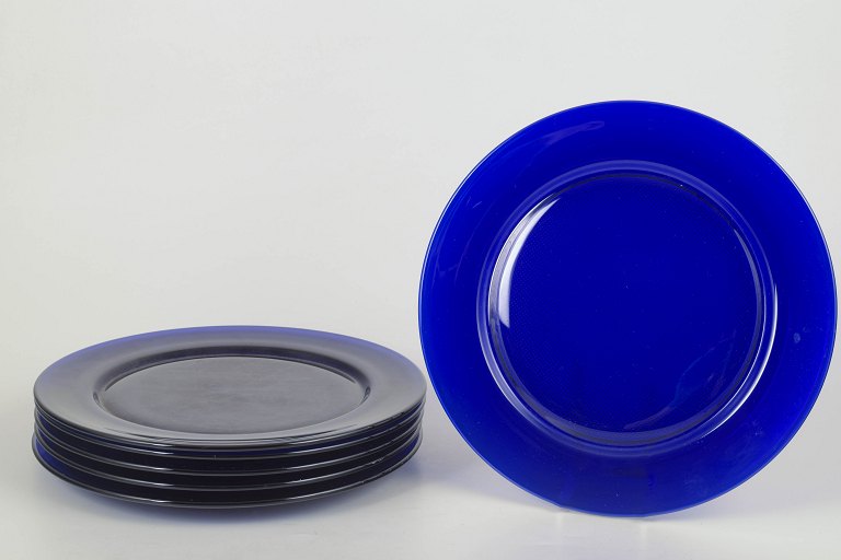 Skandinavisk KunstglasSæt Af 6 Dæk­tallerkener, 1980’erne.
