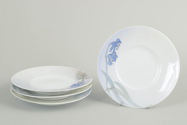 Royal Copenhagen, Art Nouveau unika tallerkener, sæt af 4.