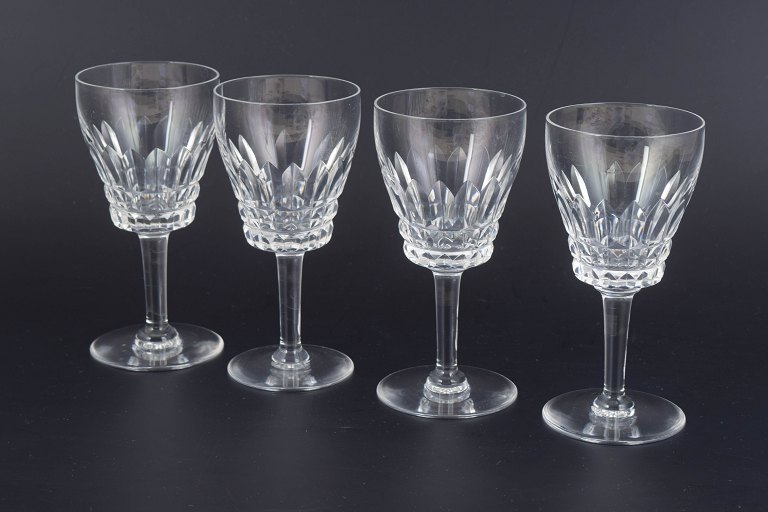 Fransk krystal, sæt på 4 hvidvinsglas.