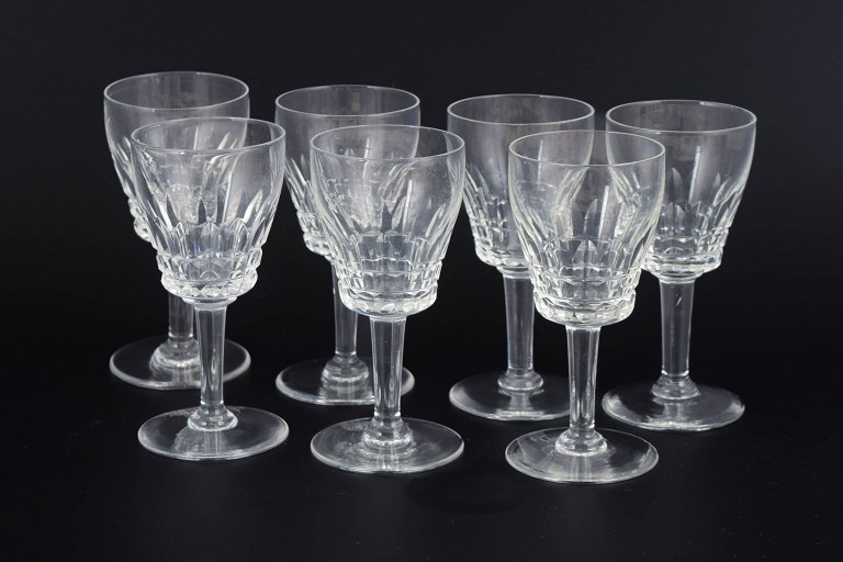 Fransk krystal, sæt med 7 portvinsglas.