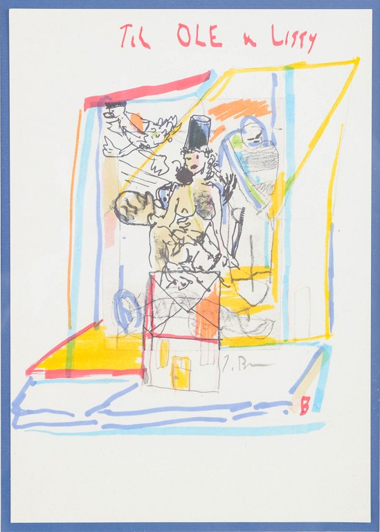 Jens Birkemose, mixed media, listed Danish artist.