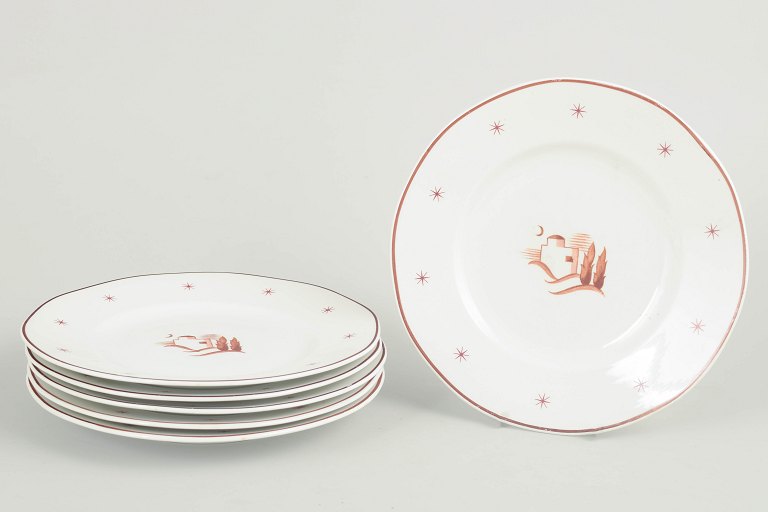 Arabia, Orient, sæt med 6 små frokosttallerkener.