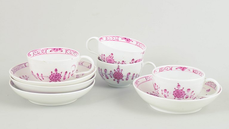 Meissen, sæt på 4 små kaffekopper med tilhørende underkopper.