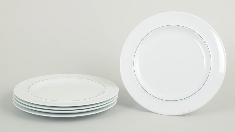 Grethe Meyer for Royal Copenhagen, set of five Blue Line plates.