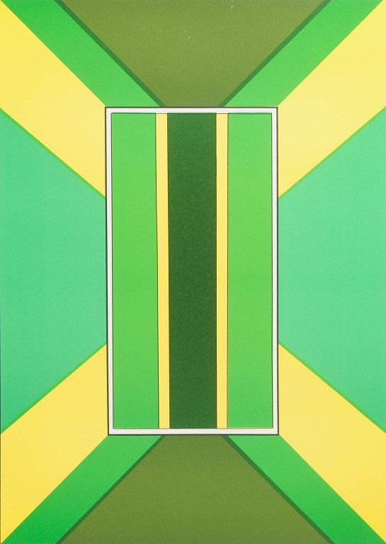 Alexius Huber, colour lithograph, listed Swedish artist.
