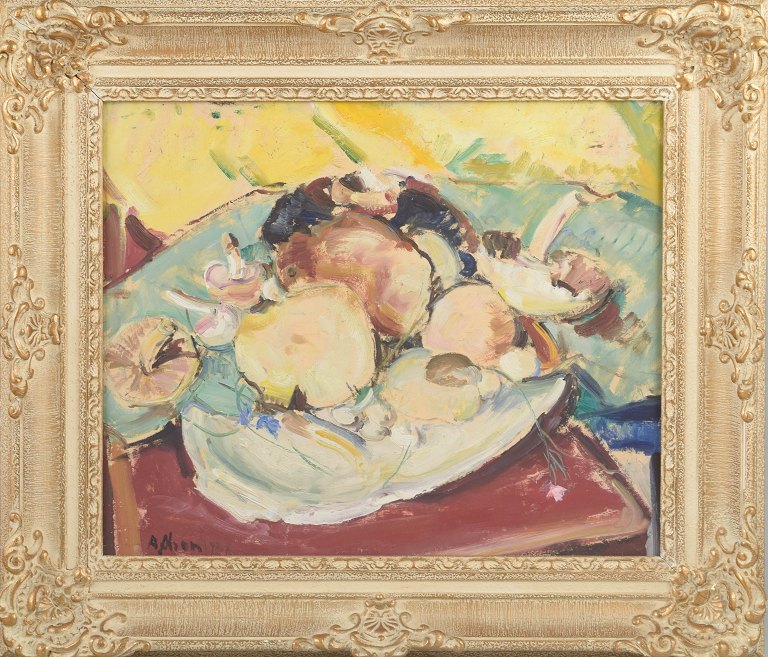 Anders Olsson, oil on board, listed Swedish artist.