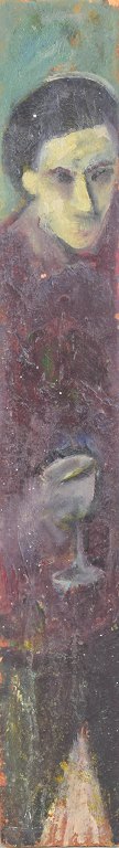 William Hansen (1908-1991) dansk kunstner,oliemaleri på træ.