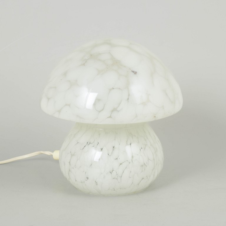 Scandinavian mushroom art glass lamp.