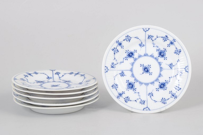 Royal Copenhagen Blue Fluted Plain, set of six cake plates.