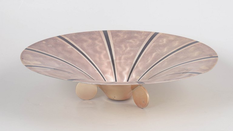 WMF Ikora, large art deco metal fruit bowl.