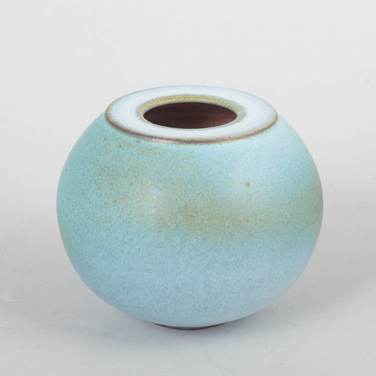 Unika svensk studiokeramik vase, signeret BS.