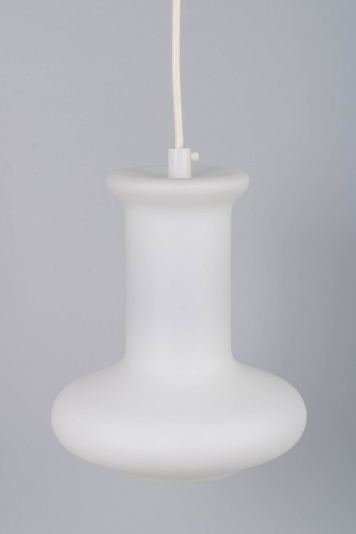 Holmegaard, white opaline glass ceiling lamp.
